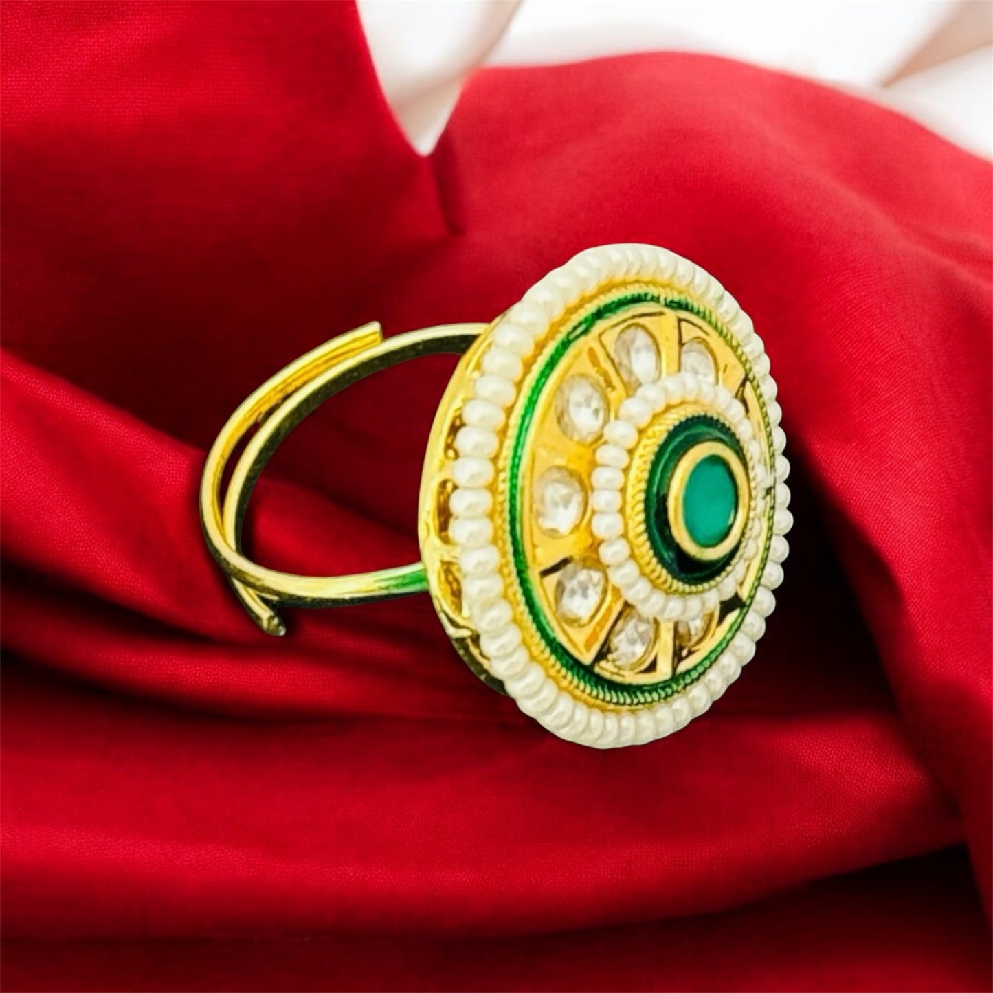 Elle's Pearl Designer Kundan Ring