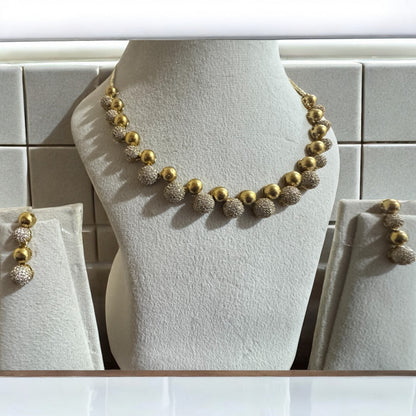 Ball shaped Diamond Necklace set
