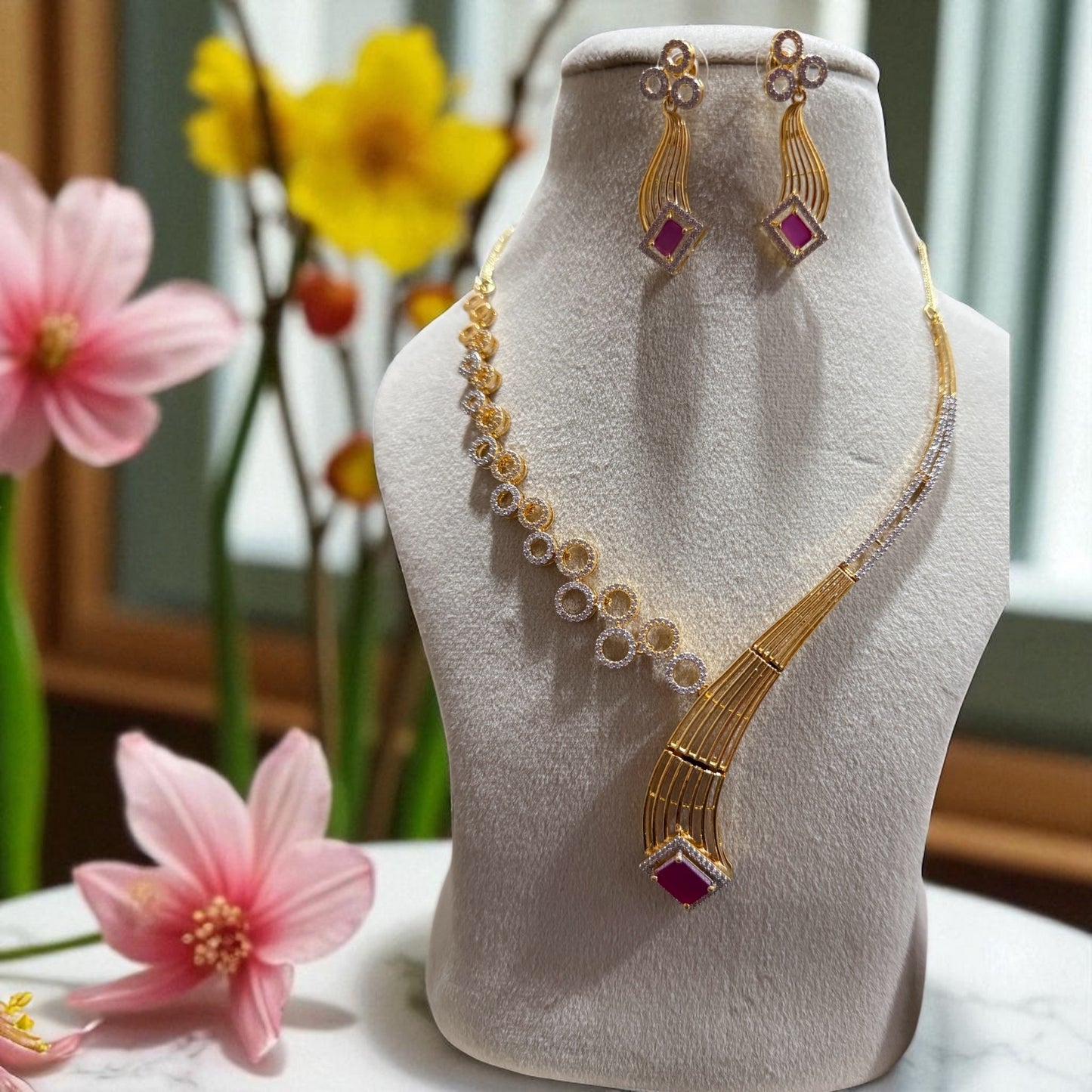V Designer Necklace set