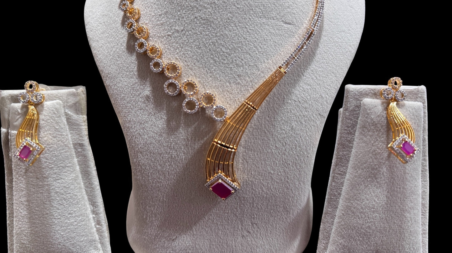 V Designer Necklace set